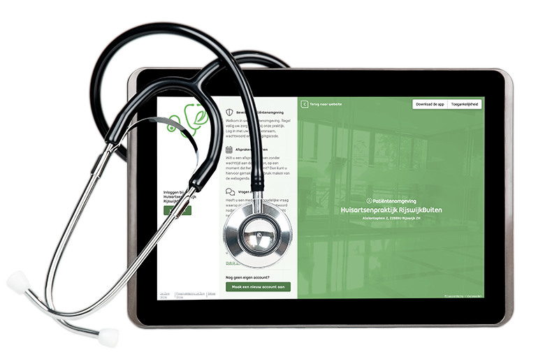 Ipad met daarop het Patientenportaal van HAPRB