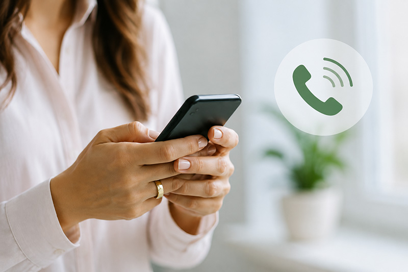 vrouw die belt met mobiele telefoon